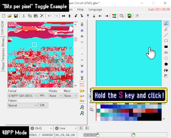 "Bits per pixel" Toggle Example