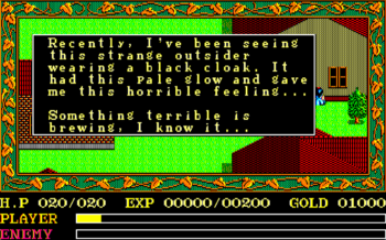 Translation of some dialogue in Ys 1 for the PC88