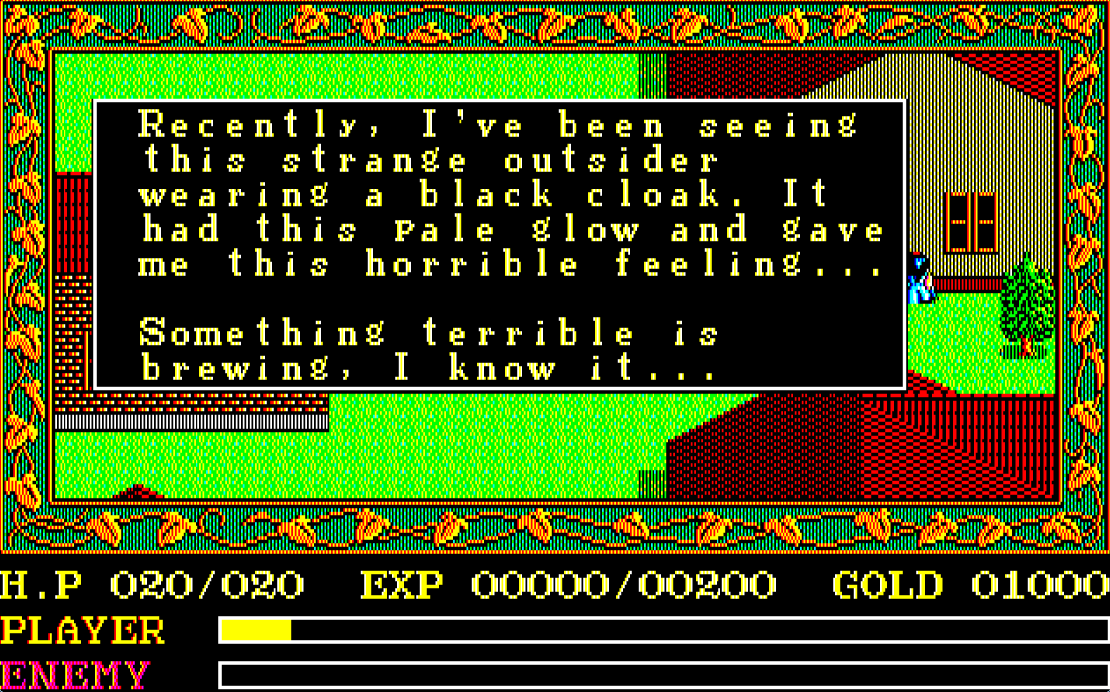 Translation of some dialogue in Ys 1 for the PC88