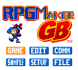 The translated RPG Maker GB title screen